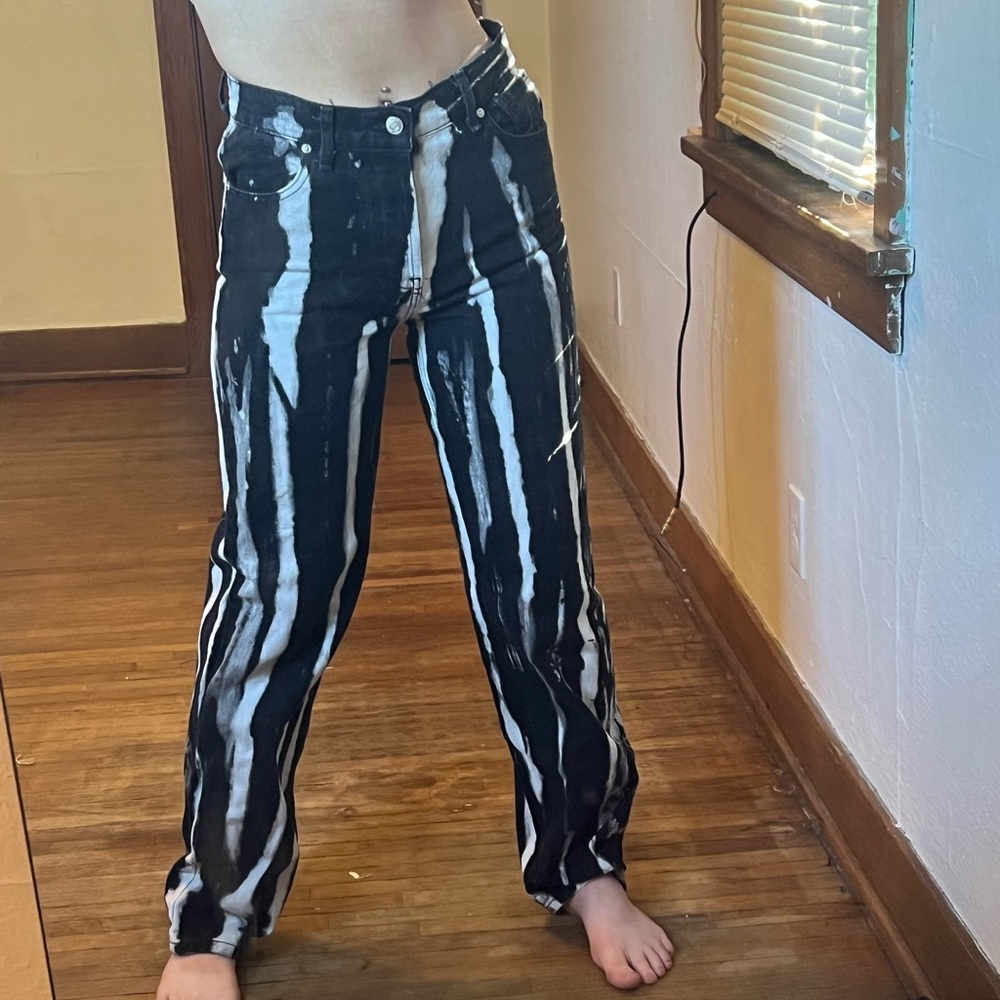 Black and white revice jeans